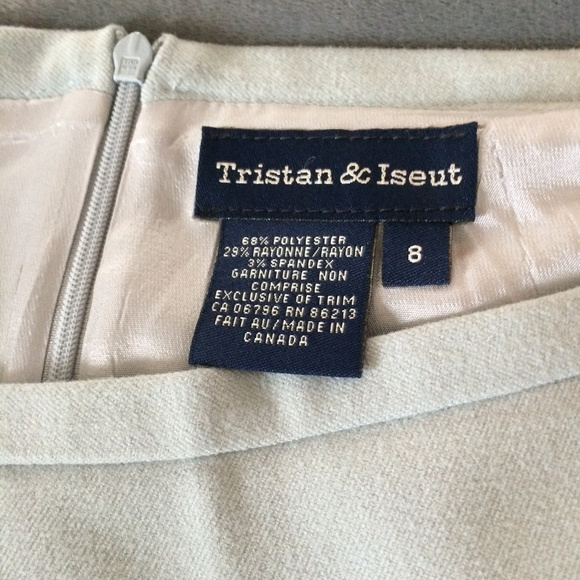 Pale Grey Blue Fully Lined Pencil Skirt - Picture 3 of 4